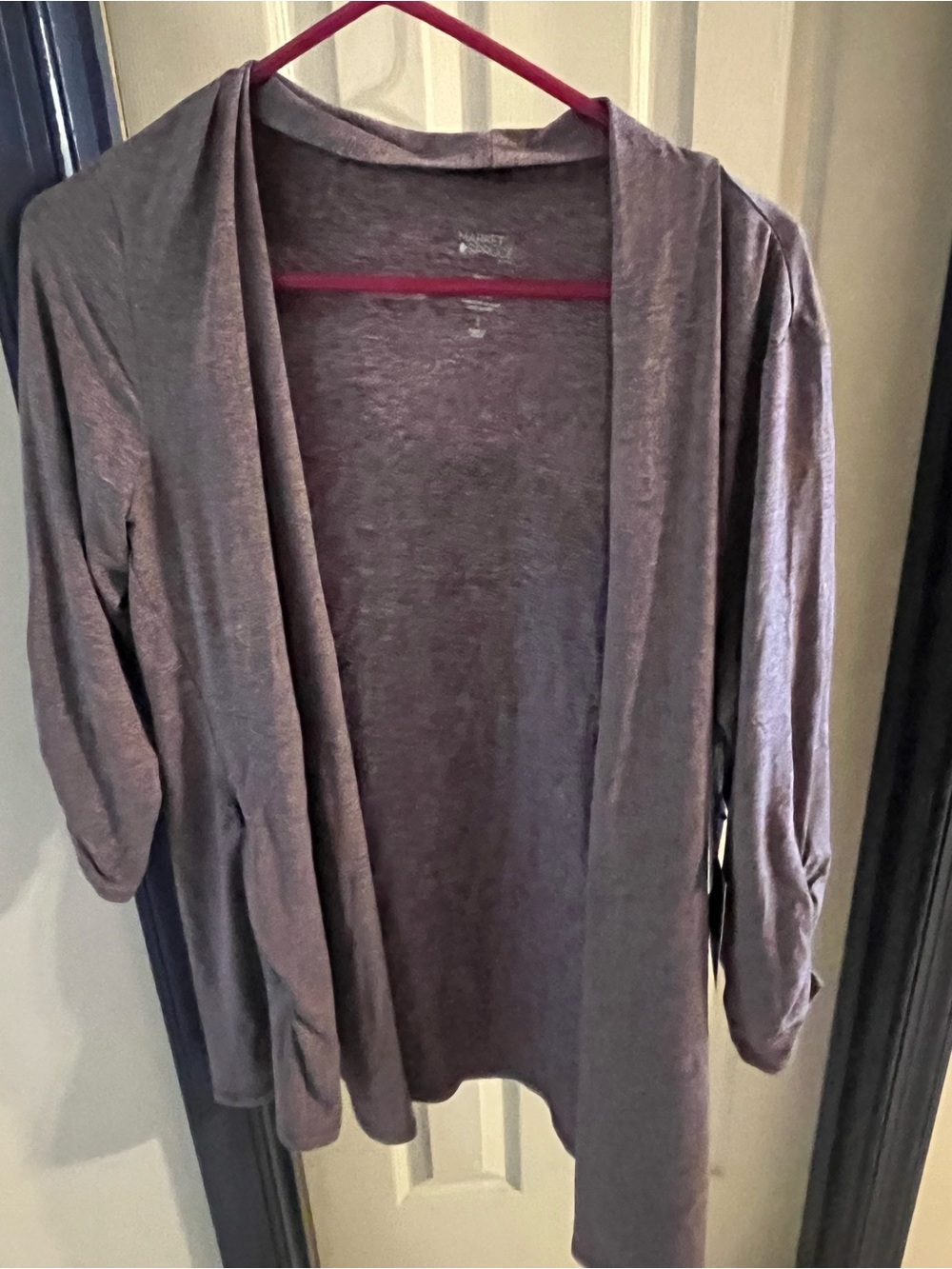 Market & Spruce Open-Front Cardigan in Heathered Mauve
